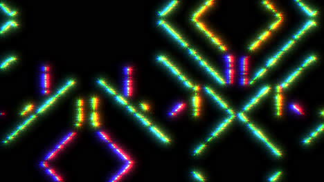 patrón de líneas digitales coloridas y brillos de neón en la pantalla de la computadora