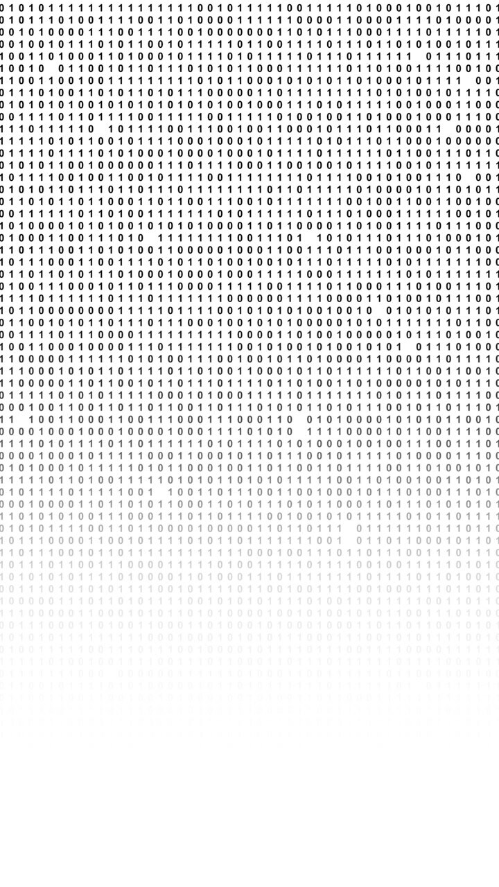 Minimal binary data pattern with rows of black code soft fade and clean white lower space perfect