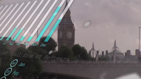 Animación-Del-Procesamiento-De-Datos-Financieros-Sobre-El-Paisaje-Urbano-De-Londres.