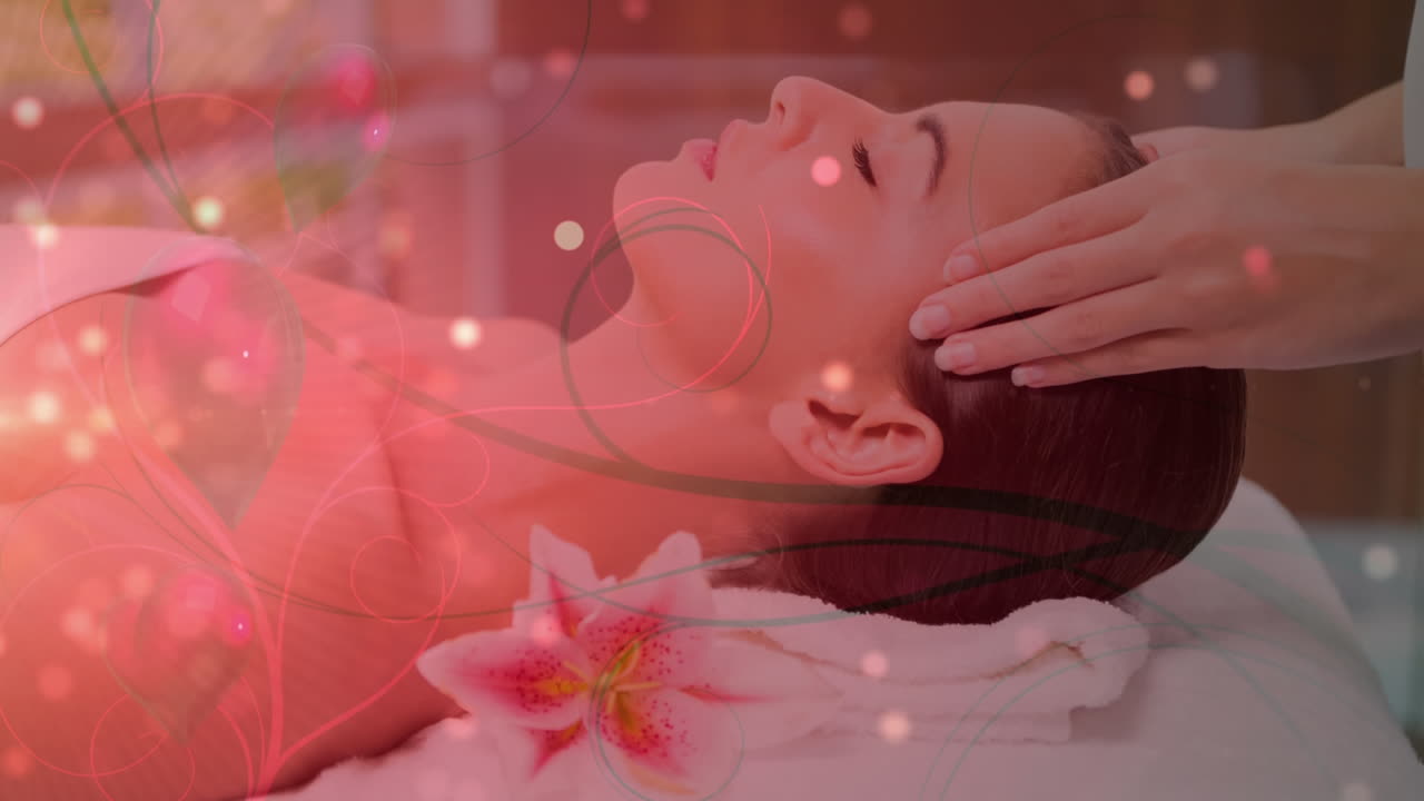 마사지를 받는 예쁜 여자