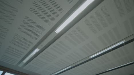 circular shot of modern ceiling with neon lights