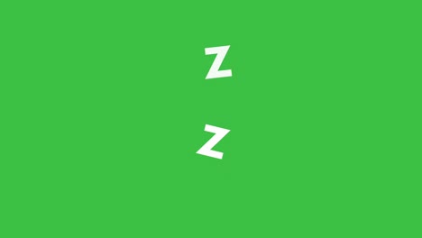 sleeping zzz in the cloud on a green screen.