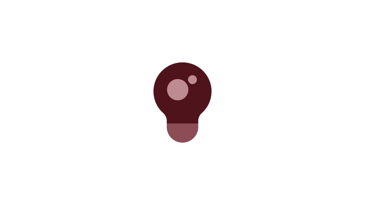 Animated Lightbulb Icon Representing Idea and Innovation