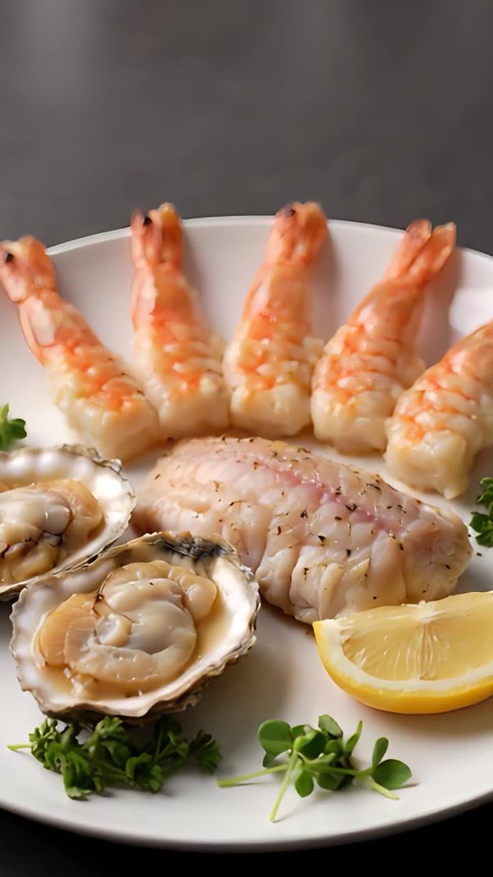 ぼかし背景の美味しいシーフード