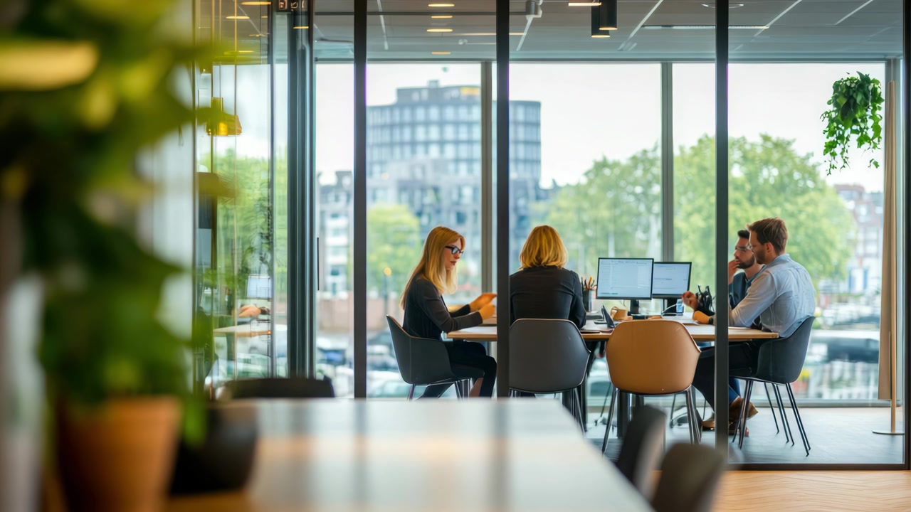 Professional Team Having a Meeting in a Modern Office