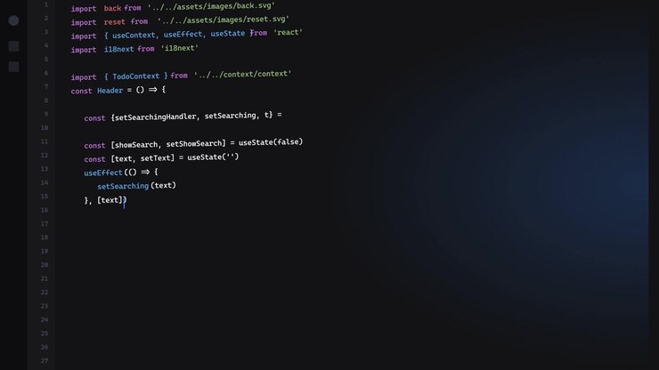 Software Developer Editing React Code in a Code Editor