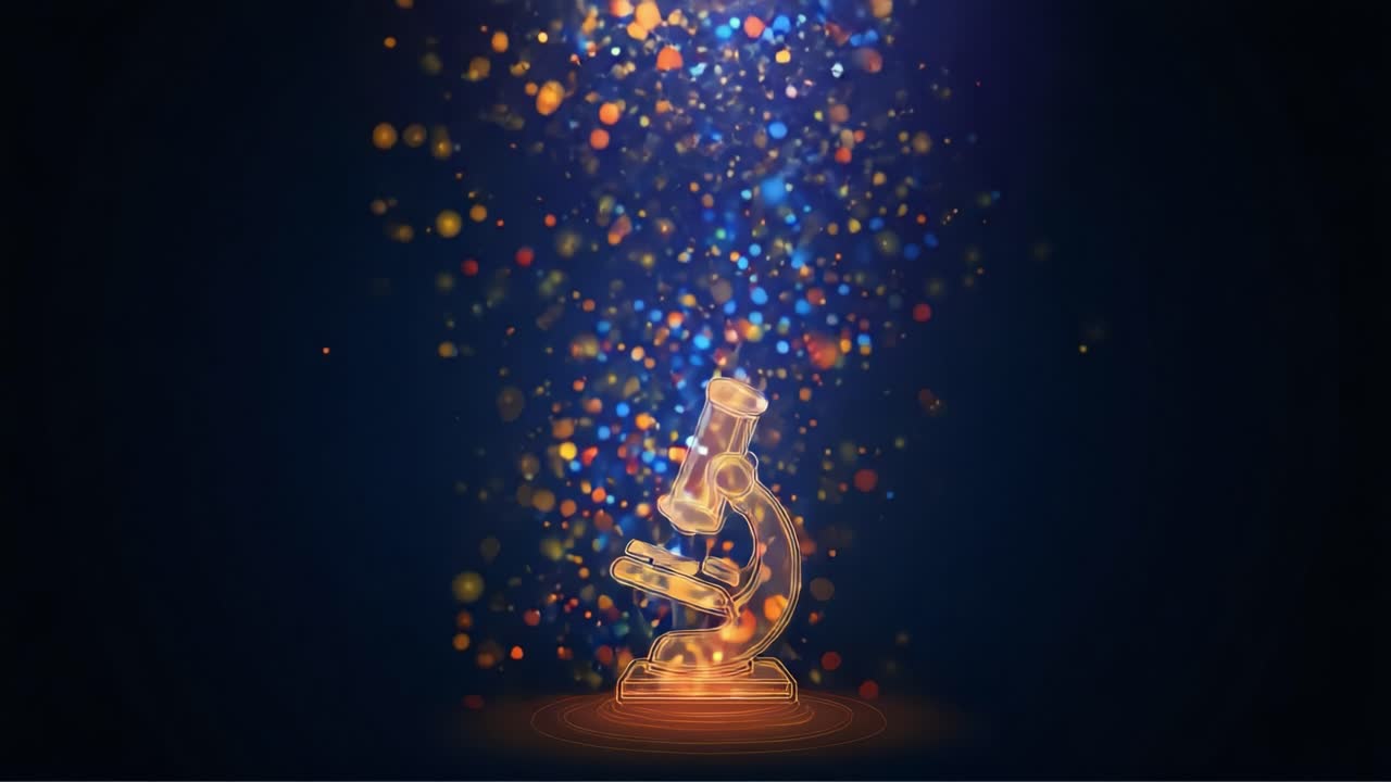 A Vibrant Journey Through Microscopy: Illuminating the Microcosm with a Stunning Visual Display of Particles and Light, Showcasing the Artistry of Science and Exploration