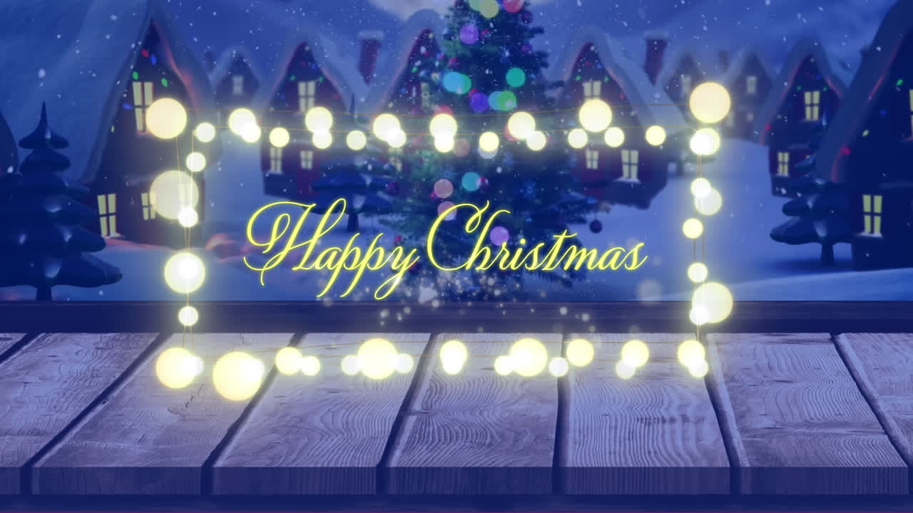 크리스마스 축하 문자의 애니메이션 페이 라이트 프레임 크리스마스 겨울 풍경