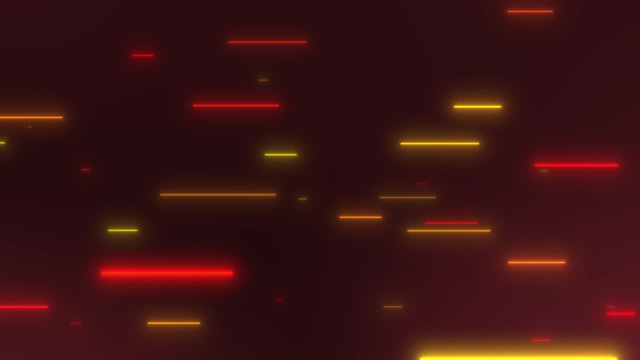 4k líneas horizontales brillantes que fluyen a través de la pantalla animación de bucle sin costuras - rojo dorado