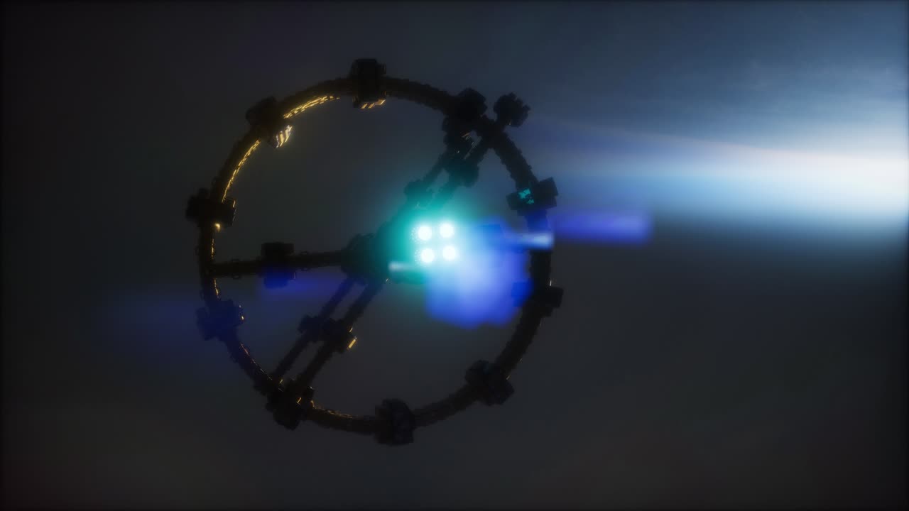 지구와 외계 우주 정거장 iss