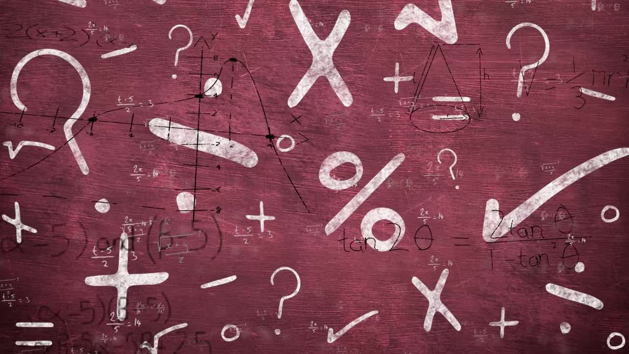 Animation of moving mathematical formulas over blackboard