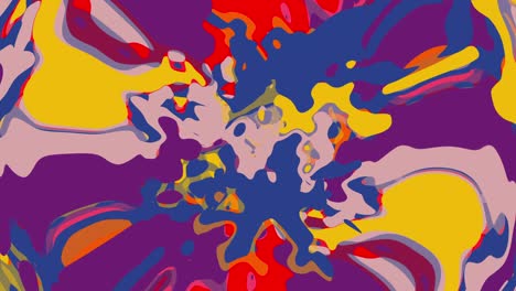 seamless loop abstract animated twinkling stained background, colorful watercolor splotch liquid effect. red blue yellow pink violet oil colour paint animation.