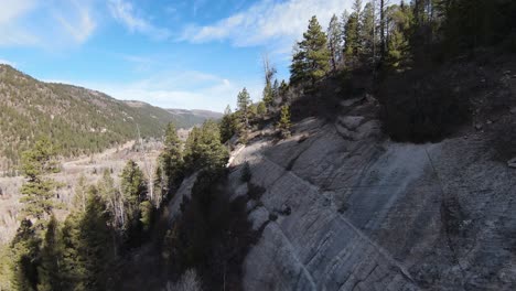 fpv rock face in rocky mountains