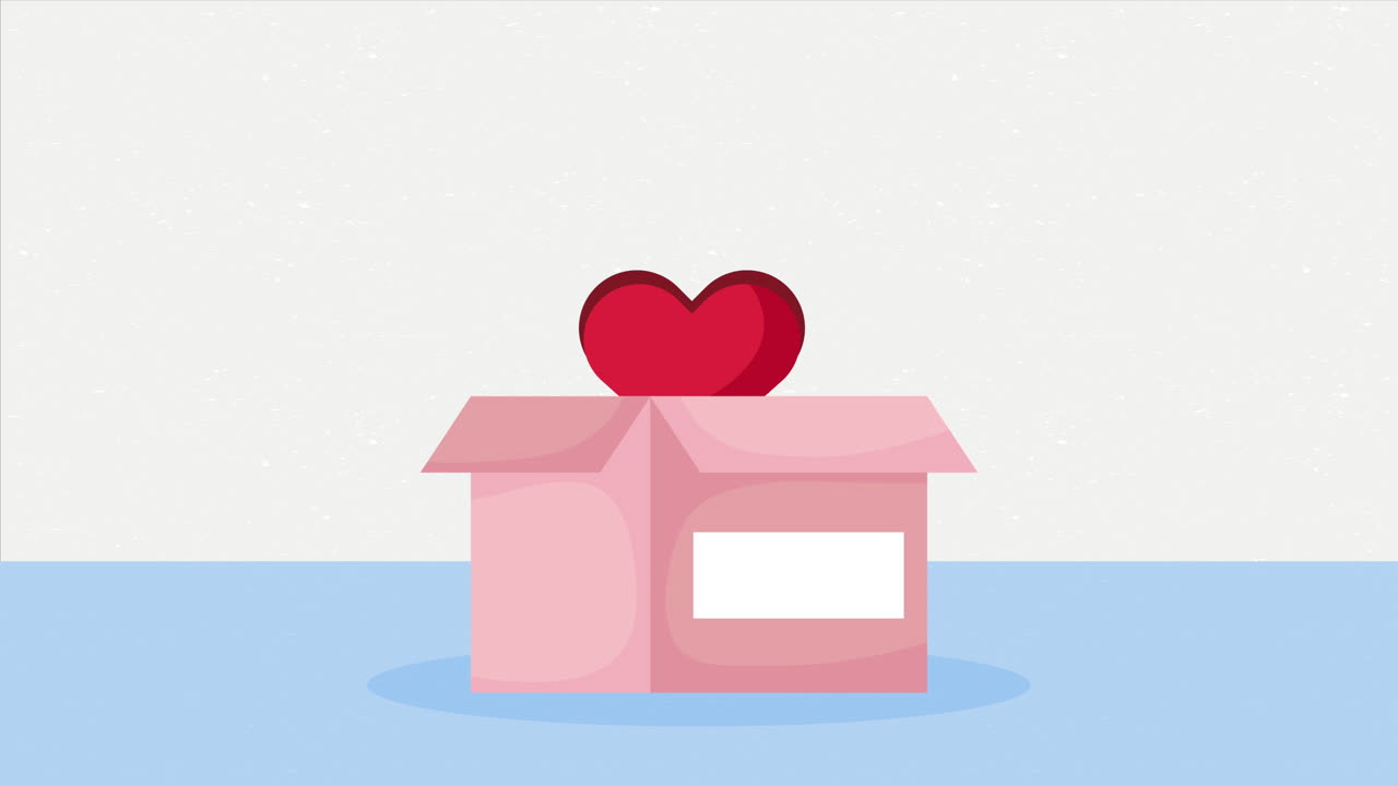 박스 안의 심장 기부 캠페인 애니메이션