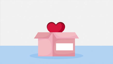 hearts in box donations campaign animation