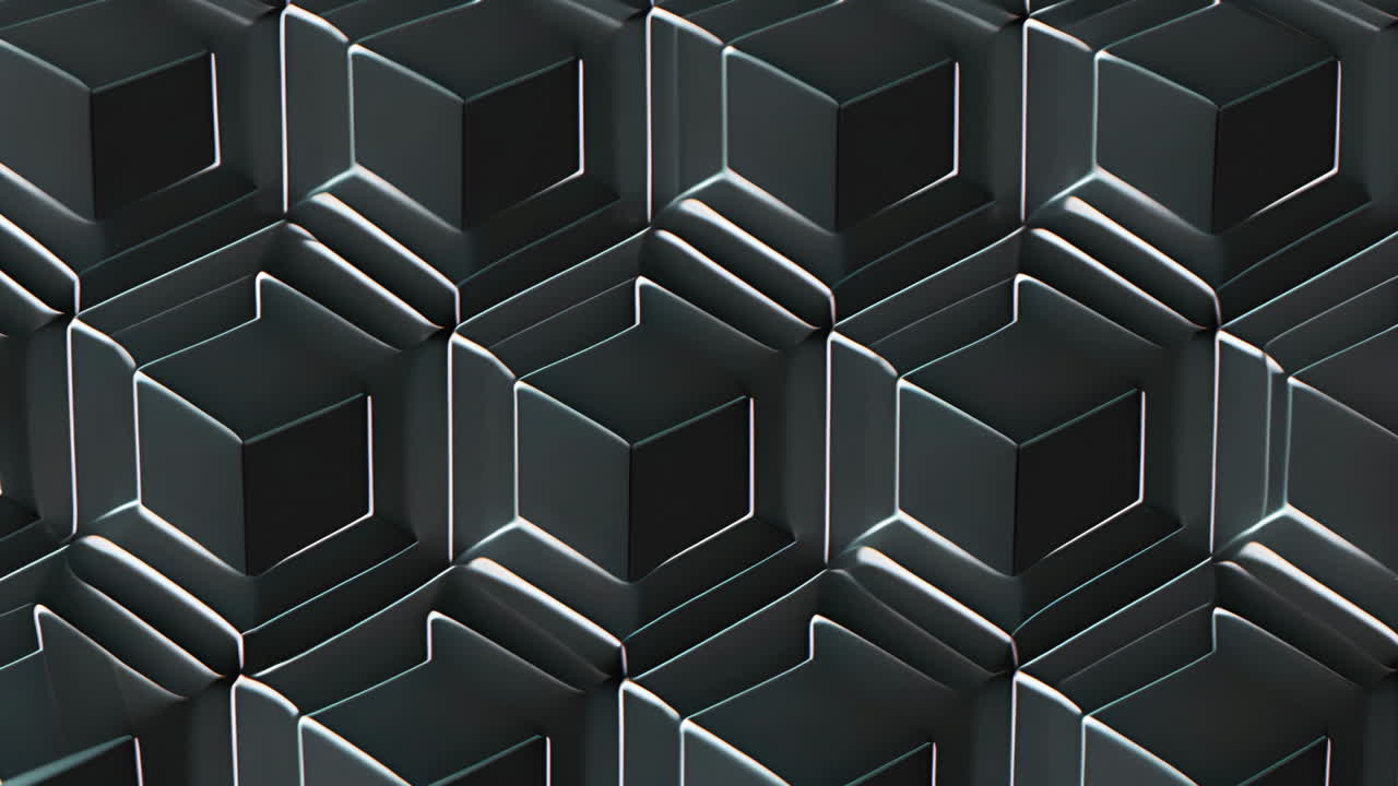 Abstract Dark Geometric Hexagon Cube Pattern