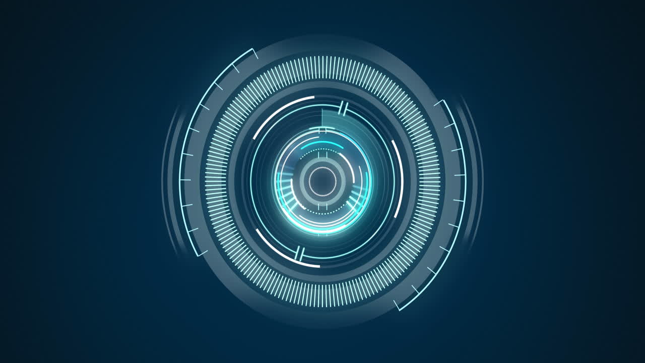 animación del escaneo del alcance y el procesamiento de datos en una pantalla digital