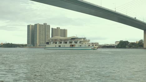 boat passing by in the river in bangkok