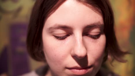 close-up of a woman's face