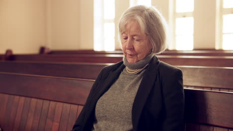 religion, christian and senior woman in a church