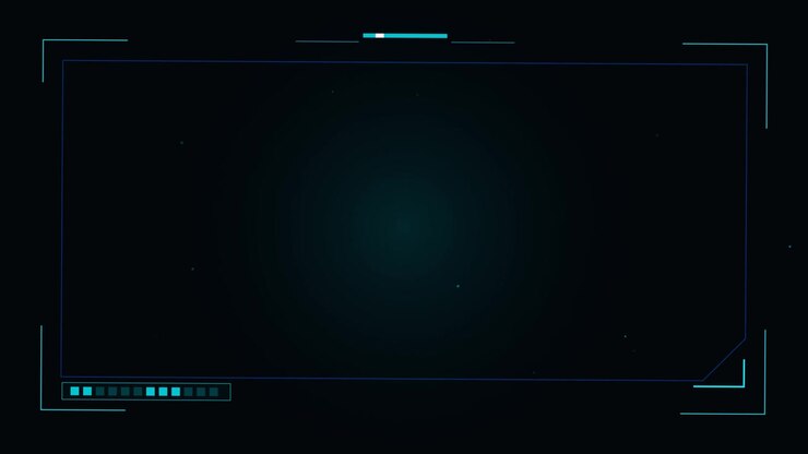 Futuristic Digital Interface Overlay with Glowing Particles