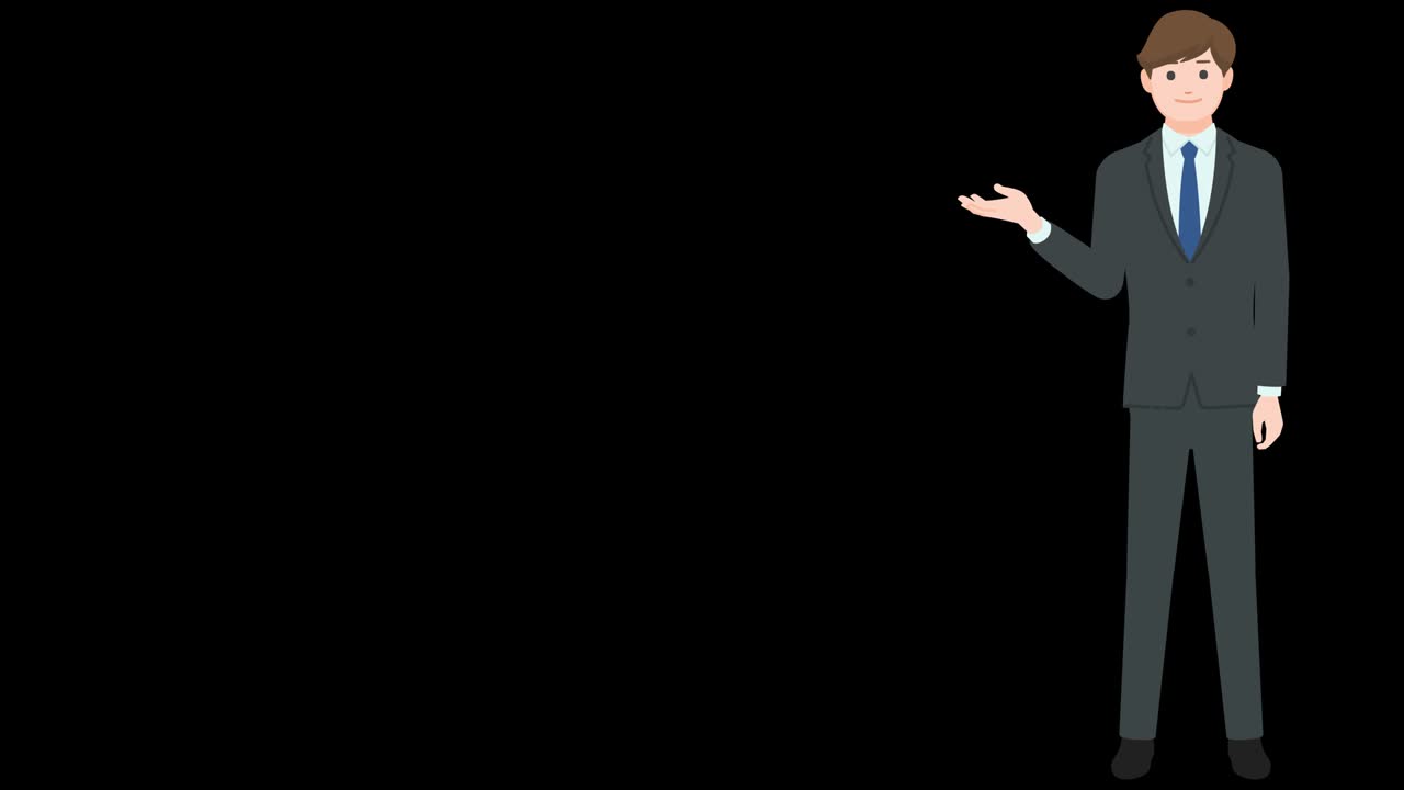 Businessman showing gesture isolated with alpha channel
