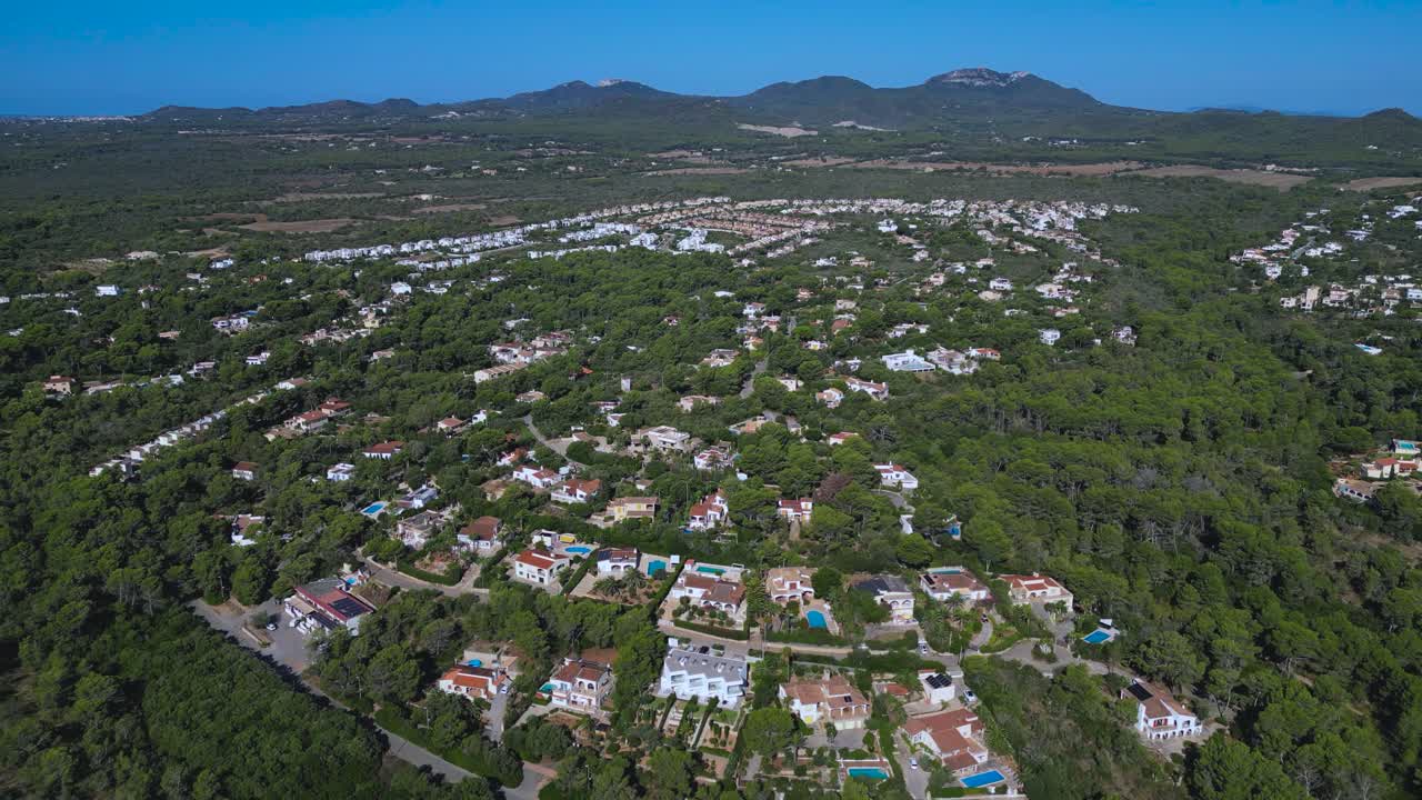 Drone footage of luxury real estate developments near Cala Murada in Mallorca, Balearic Islands