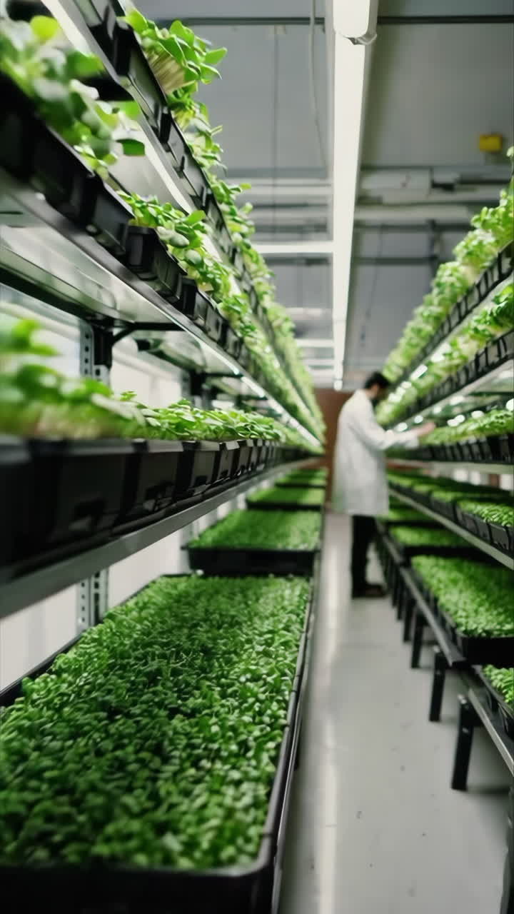 Vertical Farming Facility with Scientist