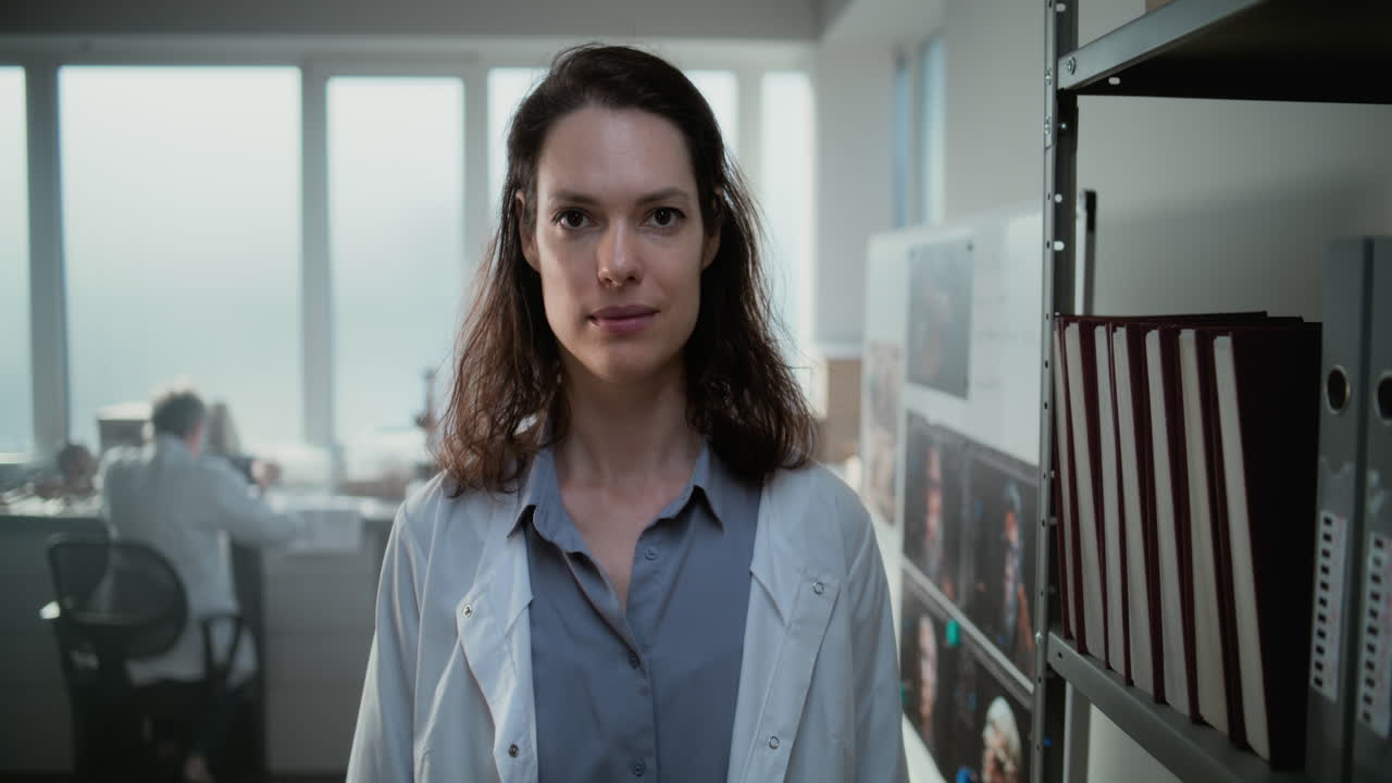 retrato de una mujer en un laboratorio