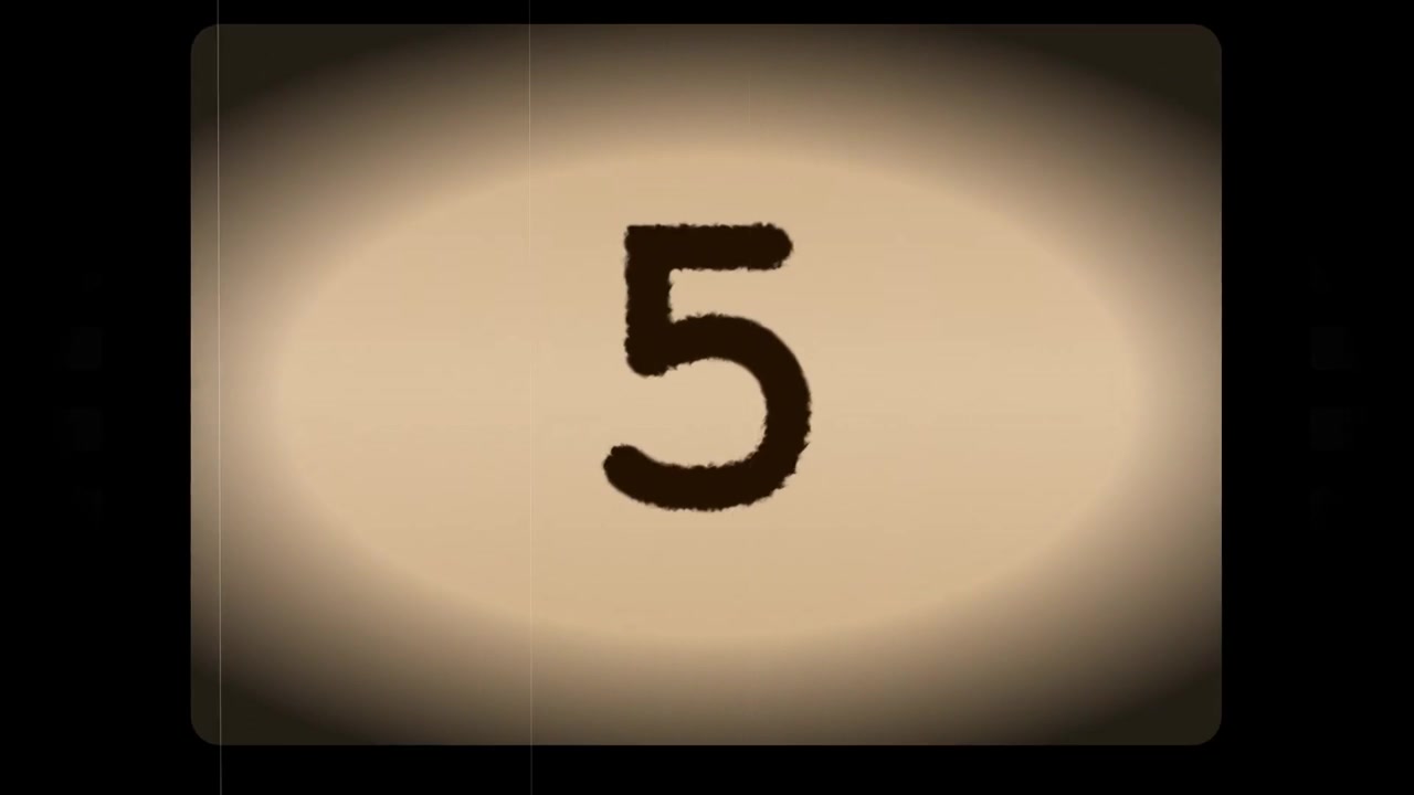 Vintage Film Countdown Leader from Ten to One