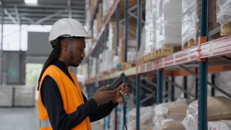 warehouse worker scanning inventory