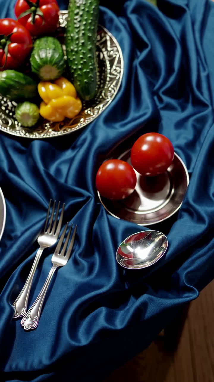 Table Setting with Fresh Vegetables
