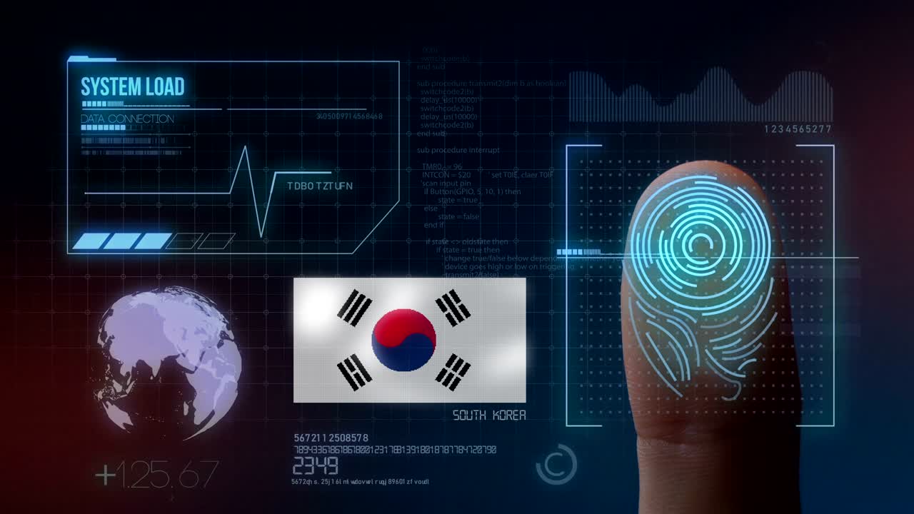 지문 생체인식 스캔 식별 시스템 - 한국 국적