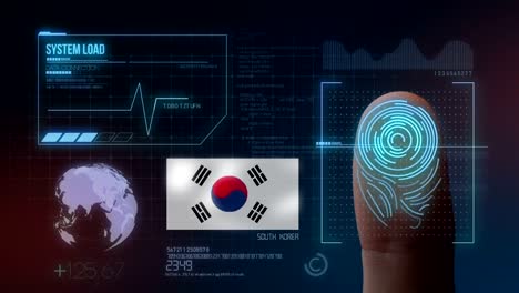 sistema de identificación por escaneo biométrico de huellas dactilares. nacionalidad de corea del sur