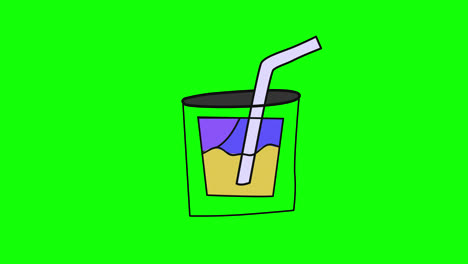 Drink-glass-with-straw-icon-loop-Animation-video-transparent-background-with-alpha-channel.