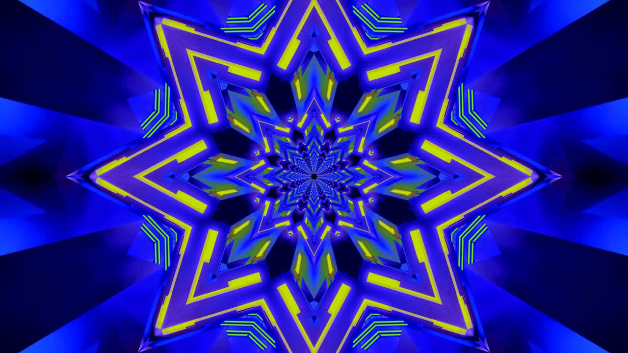 A vibrant tunnel video loop showcases dynamic geometric patterns and colors. It offers a captivating, immersive visual experience ideal for screensavers and digital displays