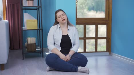 young woman with psychological problems.