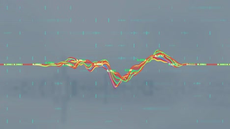 animation of data processing over cityscape