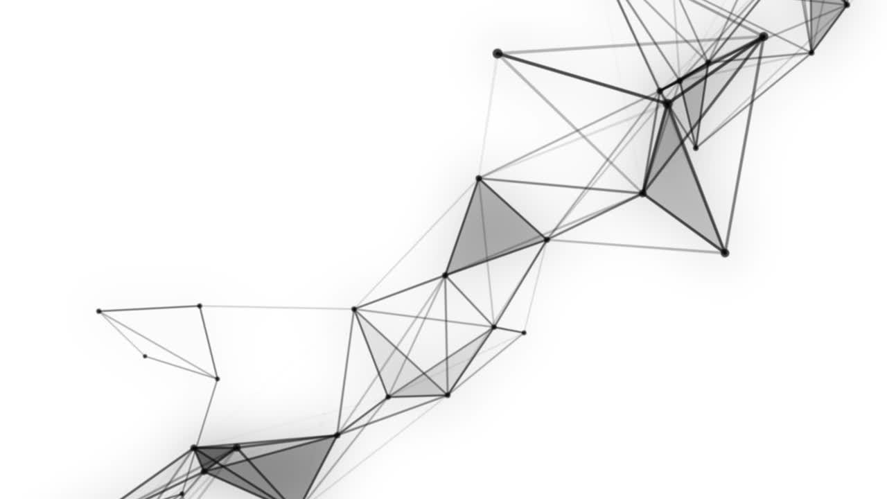 plexus fantasía tecnología abstracta. fondo geométrico abstracto con líneas en movimiento, puntos y triángulos. ciencia. medicina y tecnología. animaciones de bucle