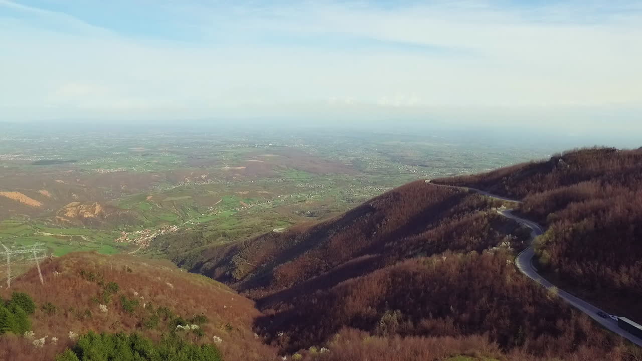Aerial view of the mountains in Kosovo