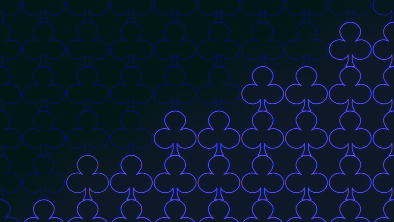 Green playing cards create a deck-like pattern on a black background