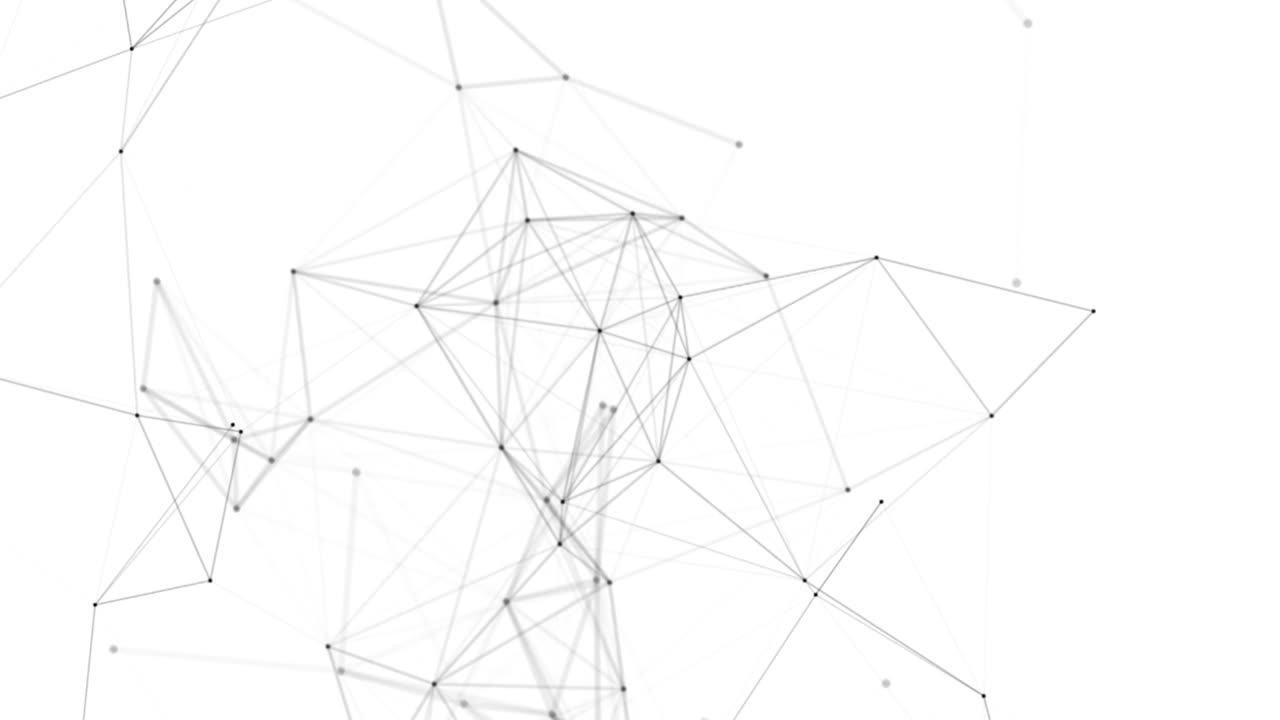 Plexus fantasy abstract technology. Abstract geometric background with moving lines, dots and triangles. Science. Medicine and technology. Loop animations