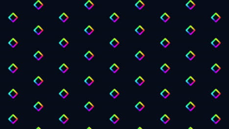 diamantes flotantes simétricos con un patrón colorido sobre un fondo negro