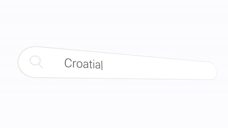 typing croatia in computer search bar - seeking information - european country on adriatic coast. closeup shot