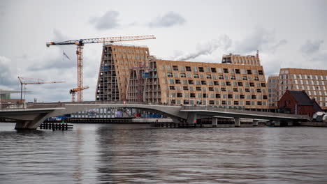 Copenhagen-Timelapse:-Water-Bridge,-Modern-Architecture-&-Urban-Skyline