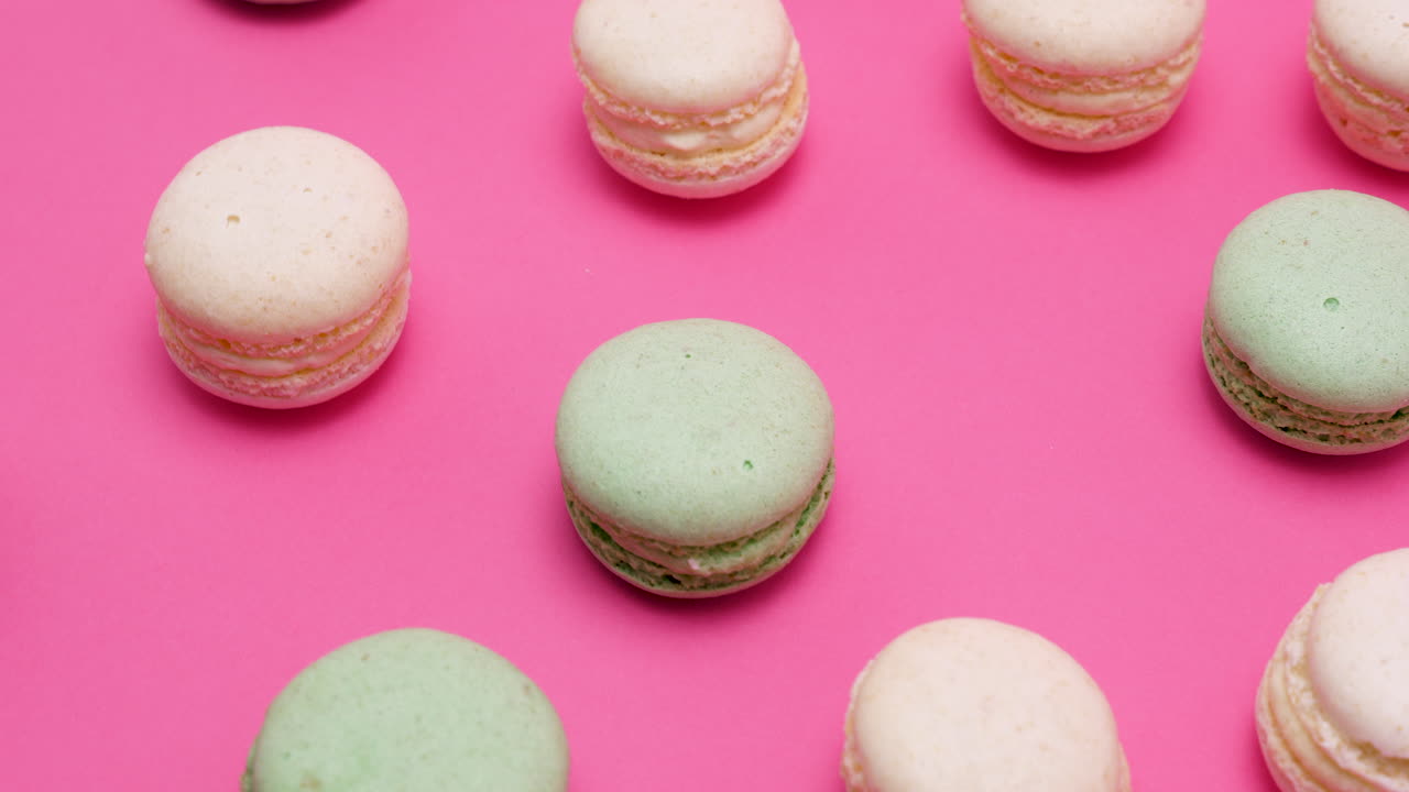 Macarons on a Pink Background