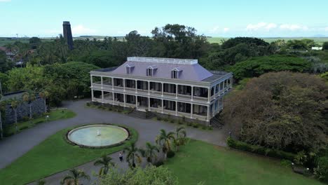 Drone-view-of-resort-buildings-near-the-Indian-ocean-in-the-Republic-of-Mauritius,-Africa