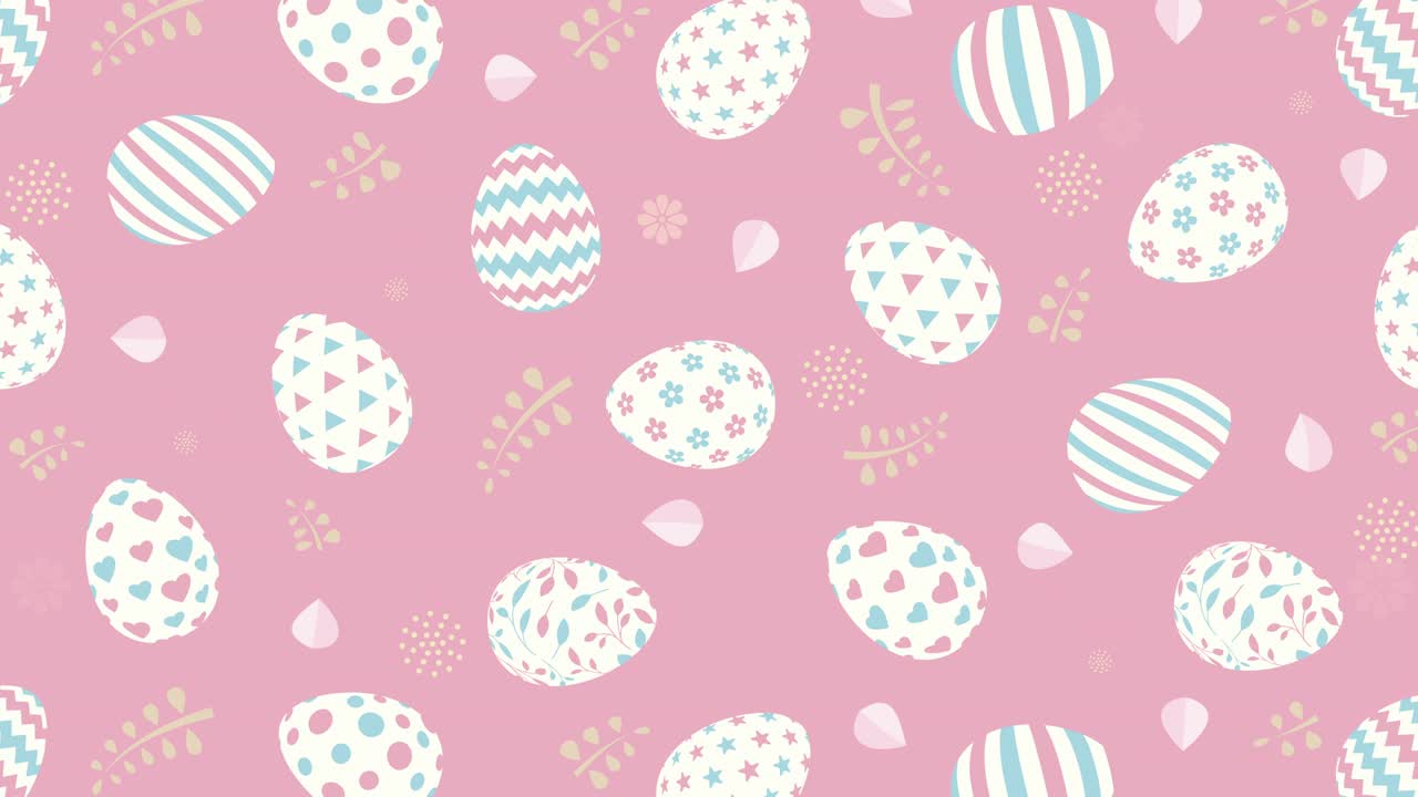 Easter eggs loop animation. 4K background.