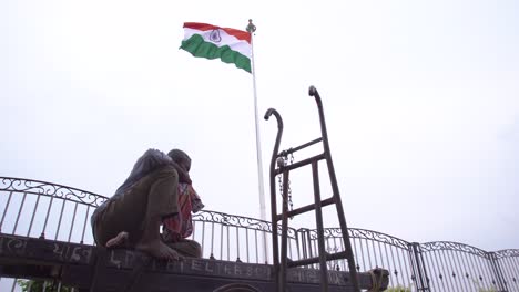 the flag of india flying in the air