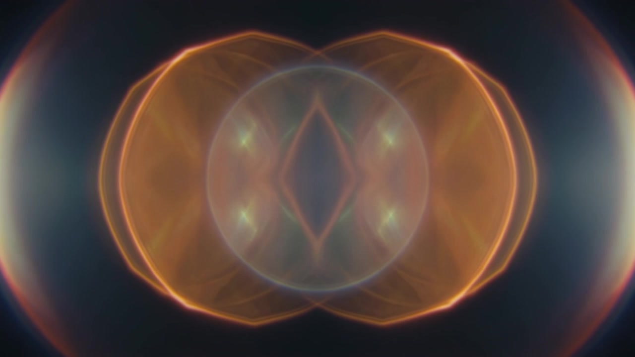 Bagliore di luce astratto che si espande e si contrae su sfondo scuro.